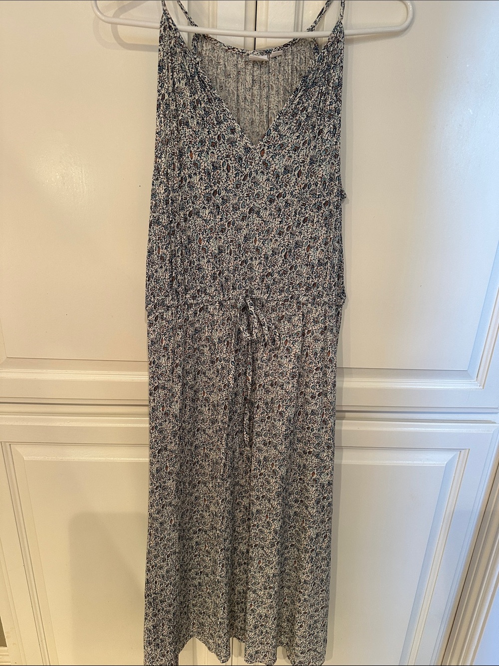GAP Navy, White and Brown Printed Midi Dress